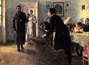 Ilya Repin Unexpected Visitors or Unexpected return Spain oil painting artist